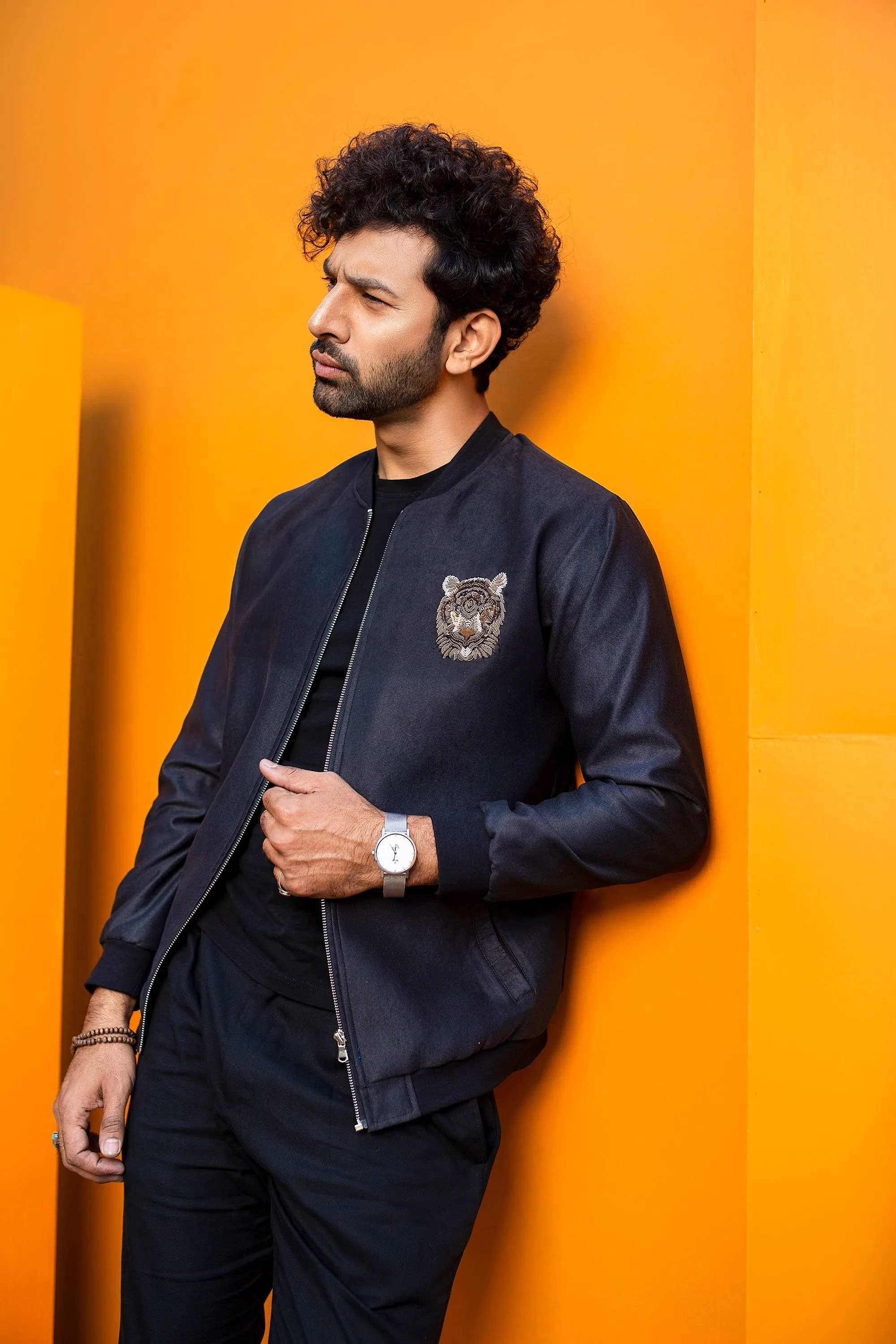 Black Lion Head Motif Jacket