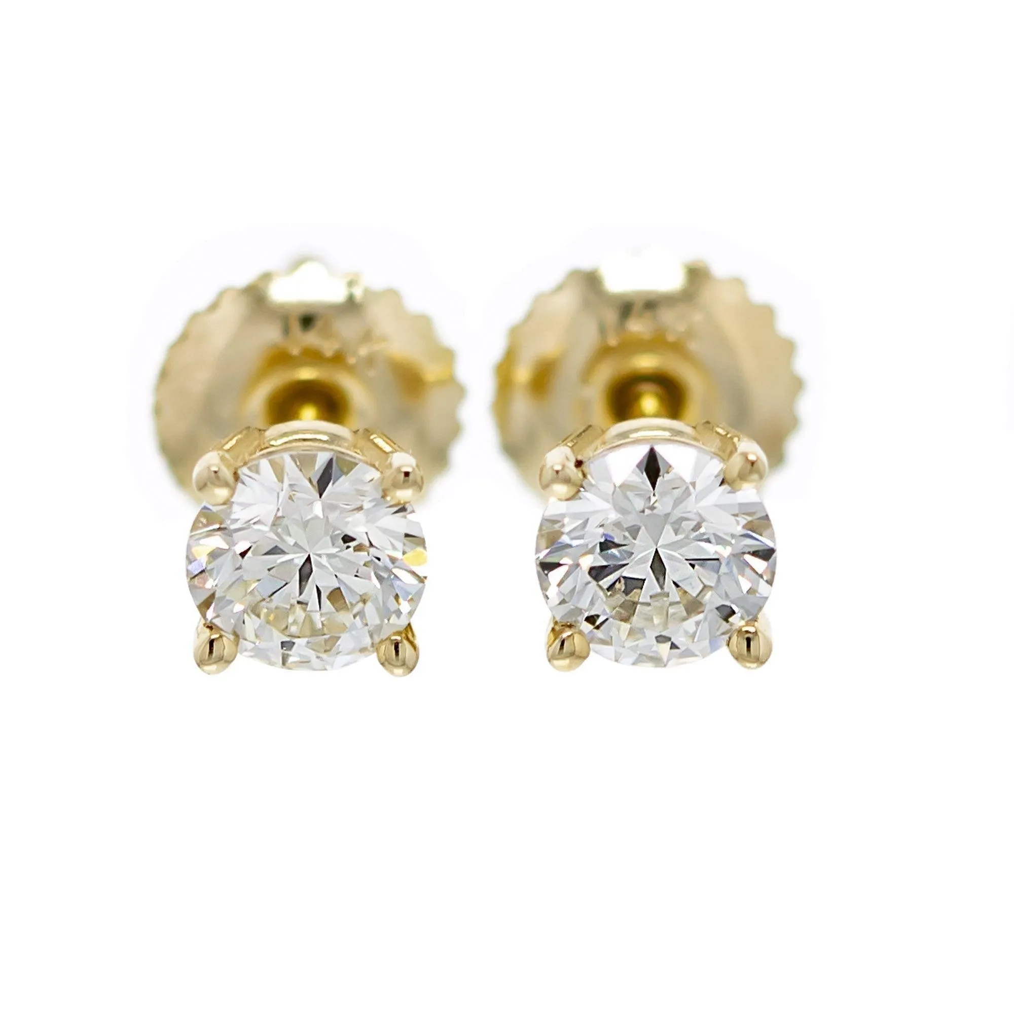 Classic Round Earrings 3/4 CTW. IGI Certified E-F VS