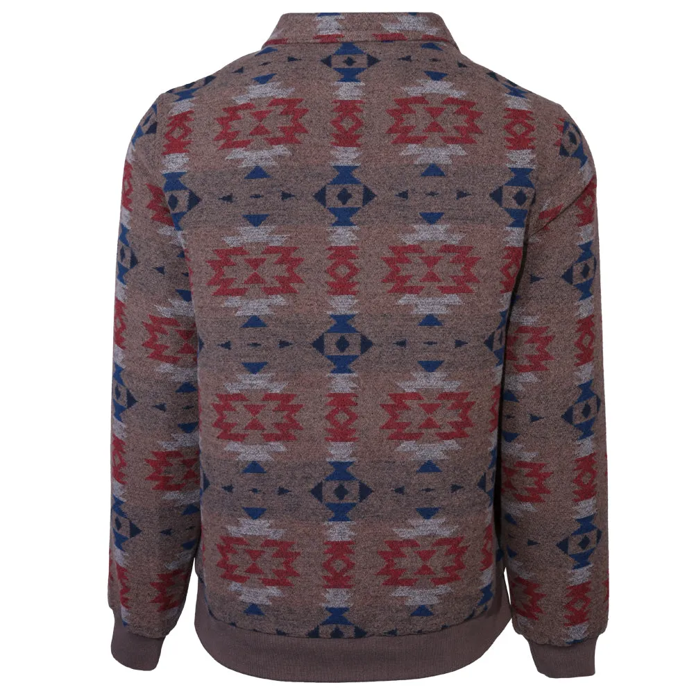Hooey Bomber Jacket Tan/Red w/Aztec
