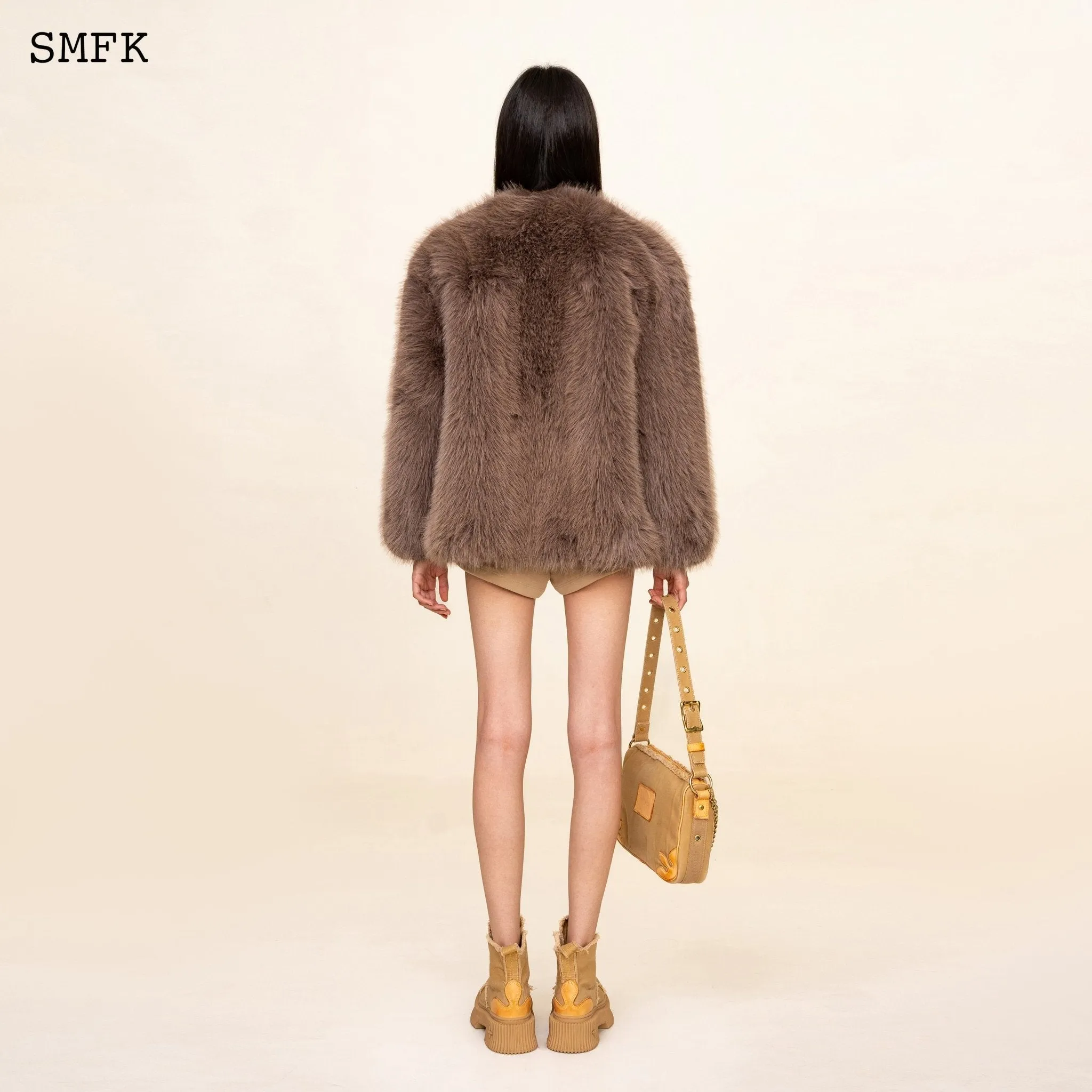 WildWorld Classic Faux Fur Jacket In Purple